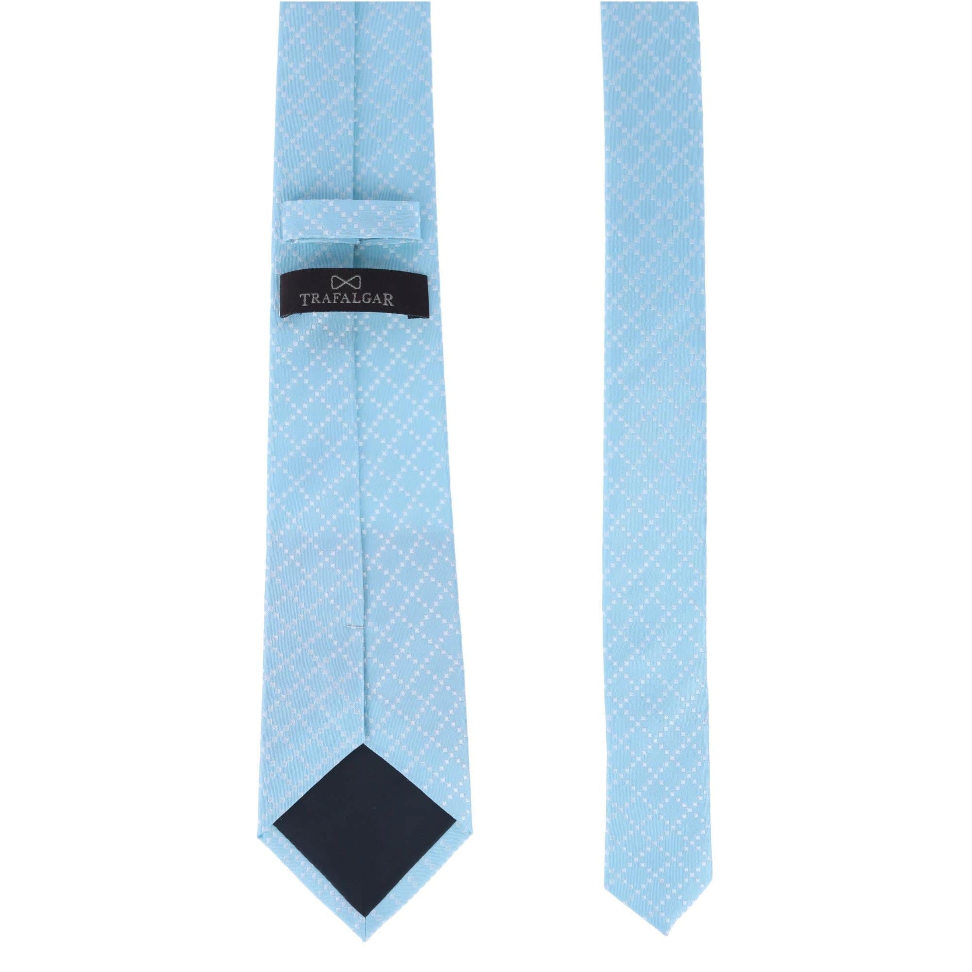 Rowan Geometric Pattern Silk Necktie - Light Blue