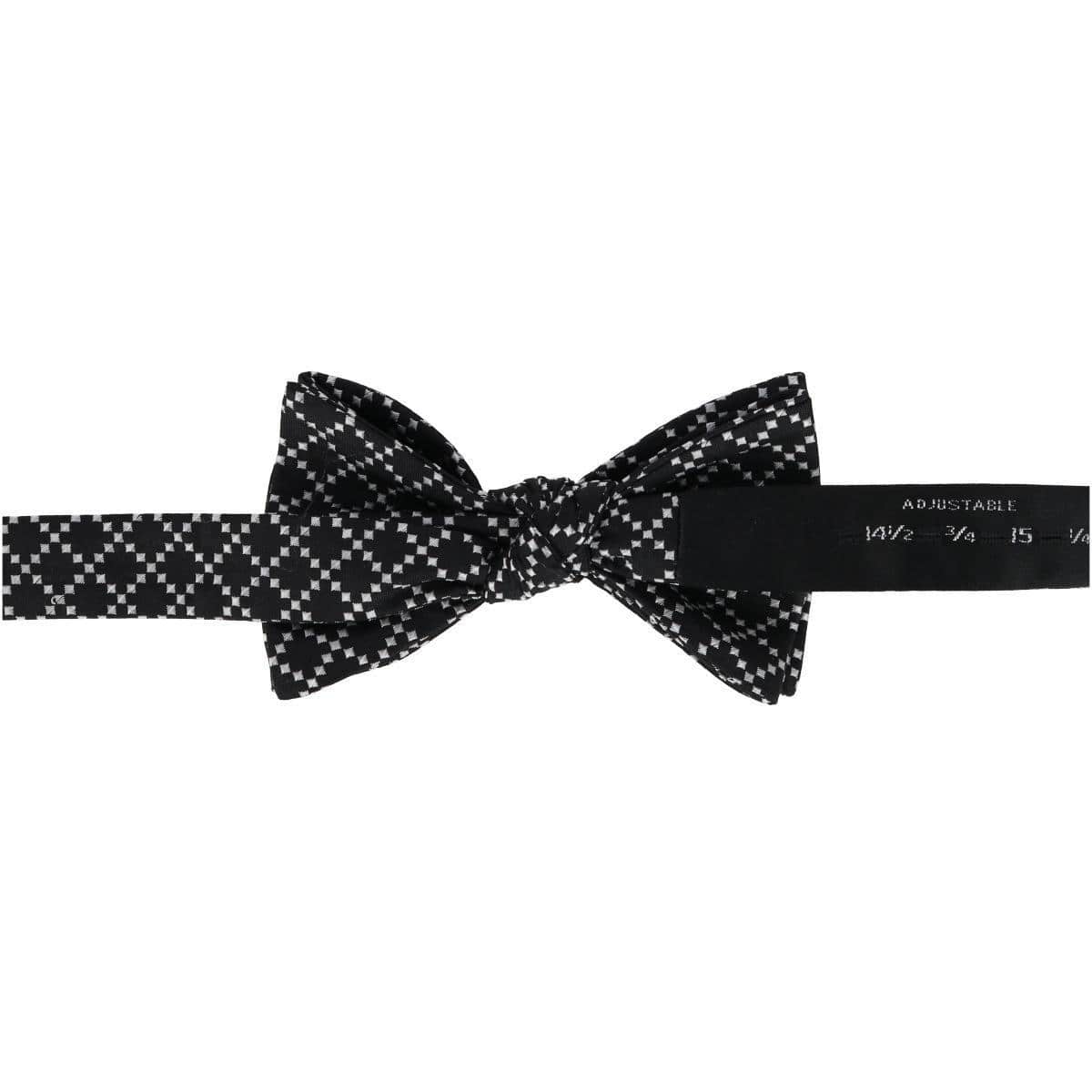Rowan Geometric Pattern Silk Bow Tie - Black