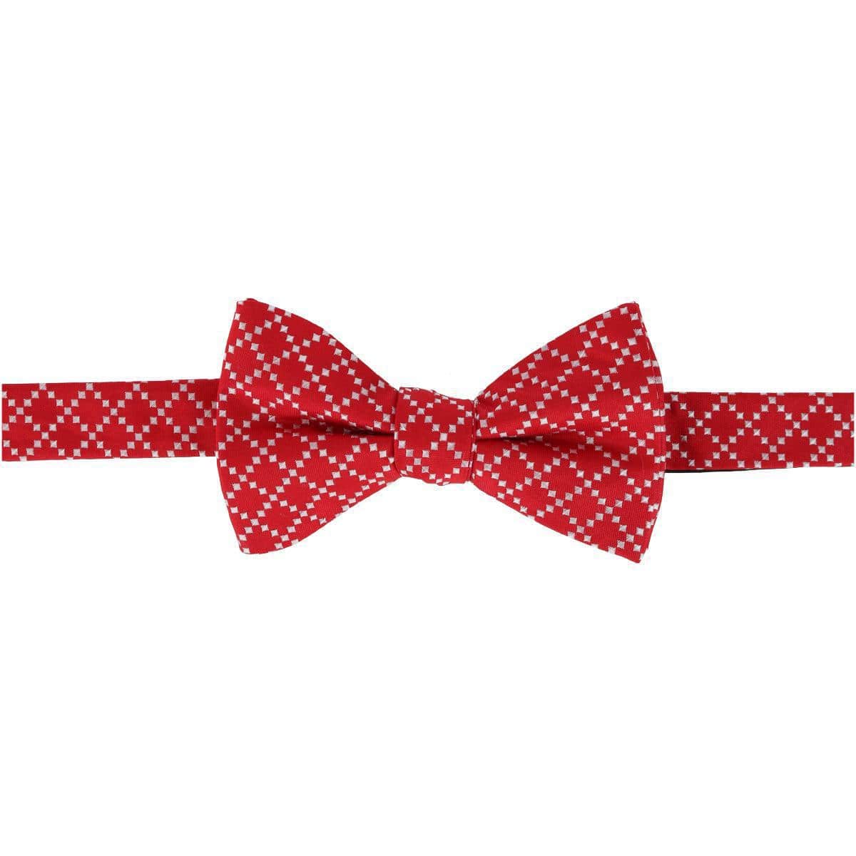 Rowan Geometric Pattern Silk Bow Tie - Red