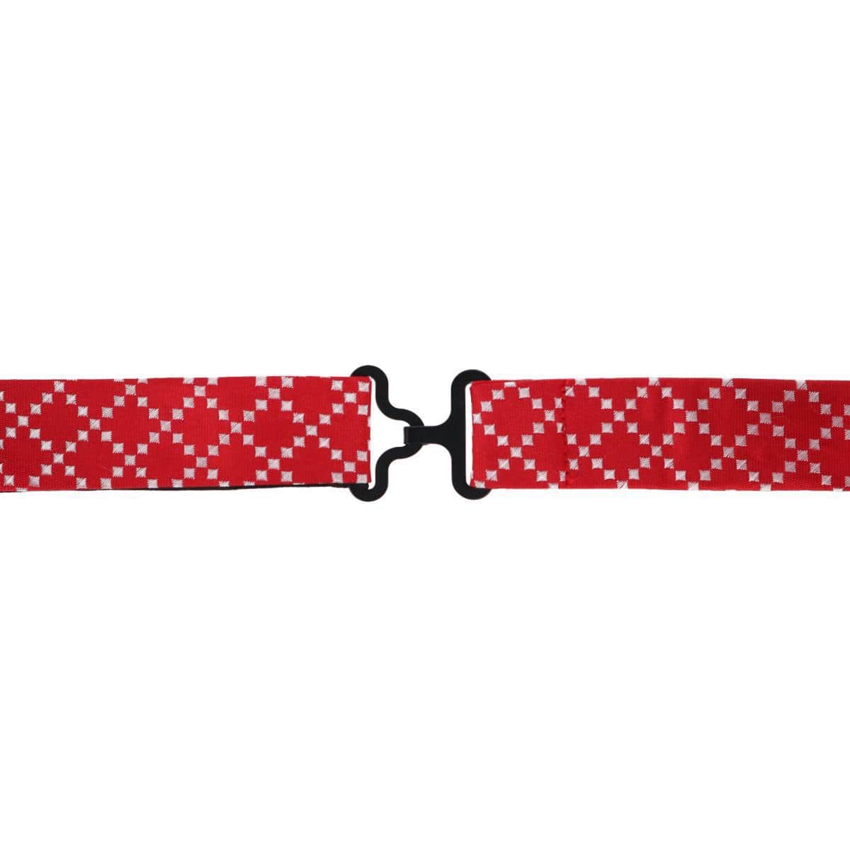 Rowan Geometric Pattern Silk Bow Tie - Red