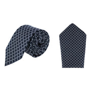Rowan Geometric Pattern Silk Necktie and Pocket Square Bundle