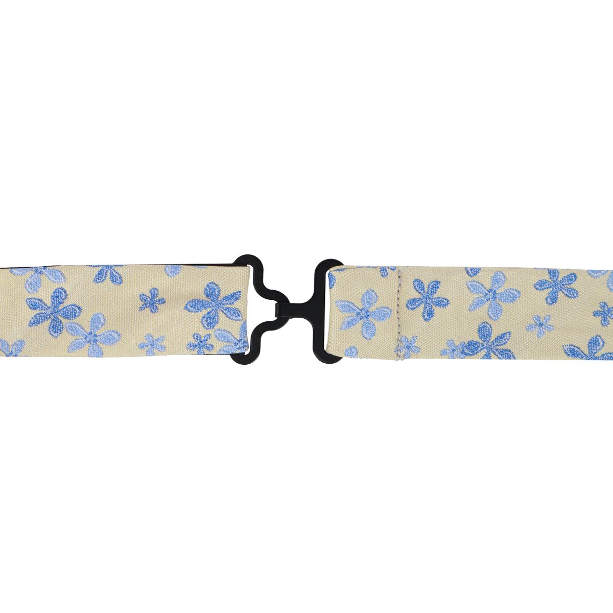 Weldon Floral Silk Novelty Bow Tie - Yellow and Light Blue