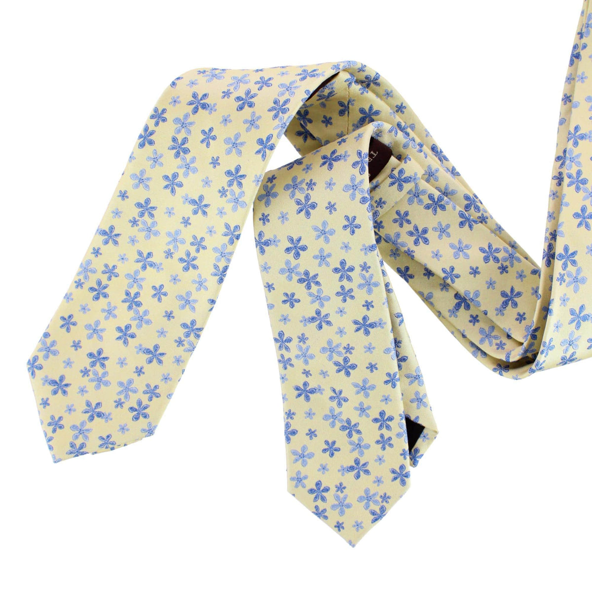 Daddy & Me Weldon Floral Silk Novelty Neckties - Yellow