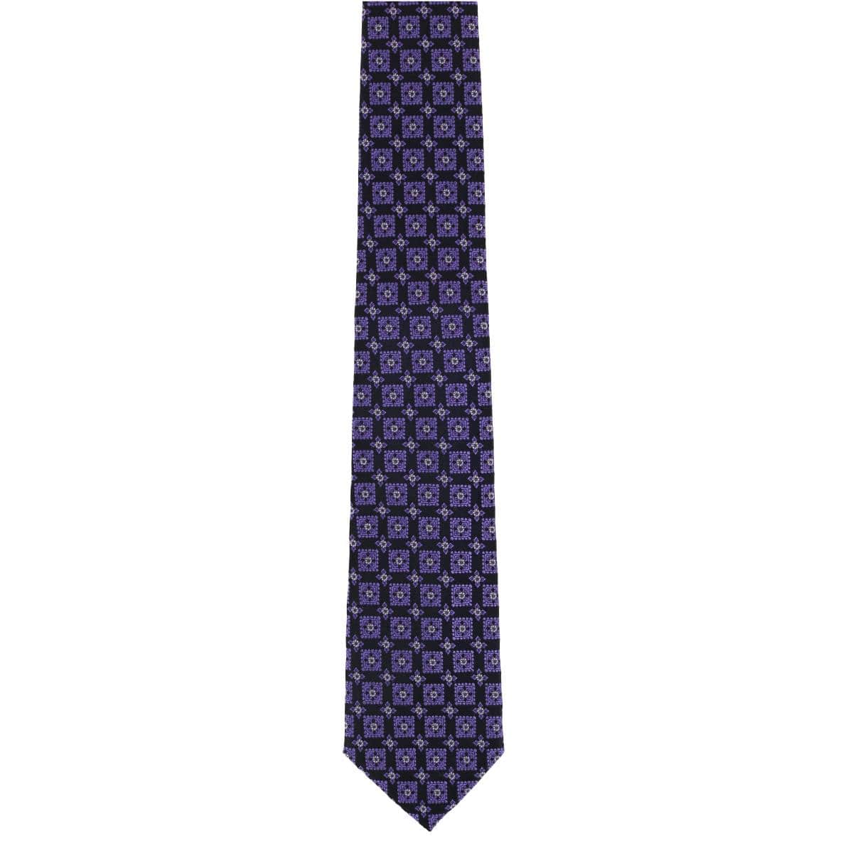 Azzimato Diamond Stately Silk Necktie - Purple