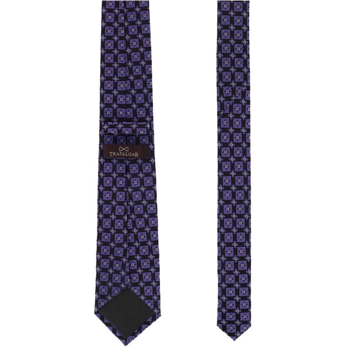 Azzimato Diamond Stately Silk Necktie - Purple