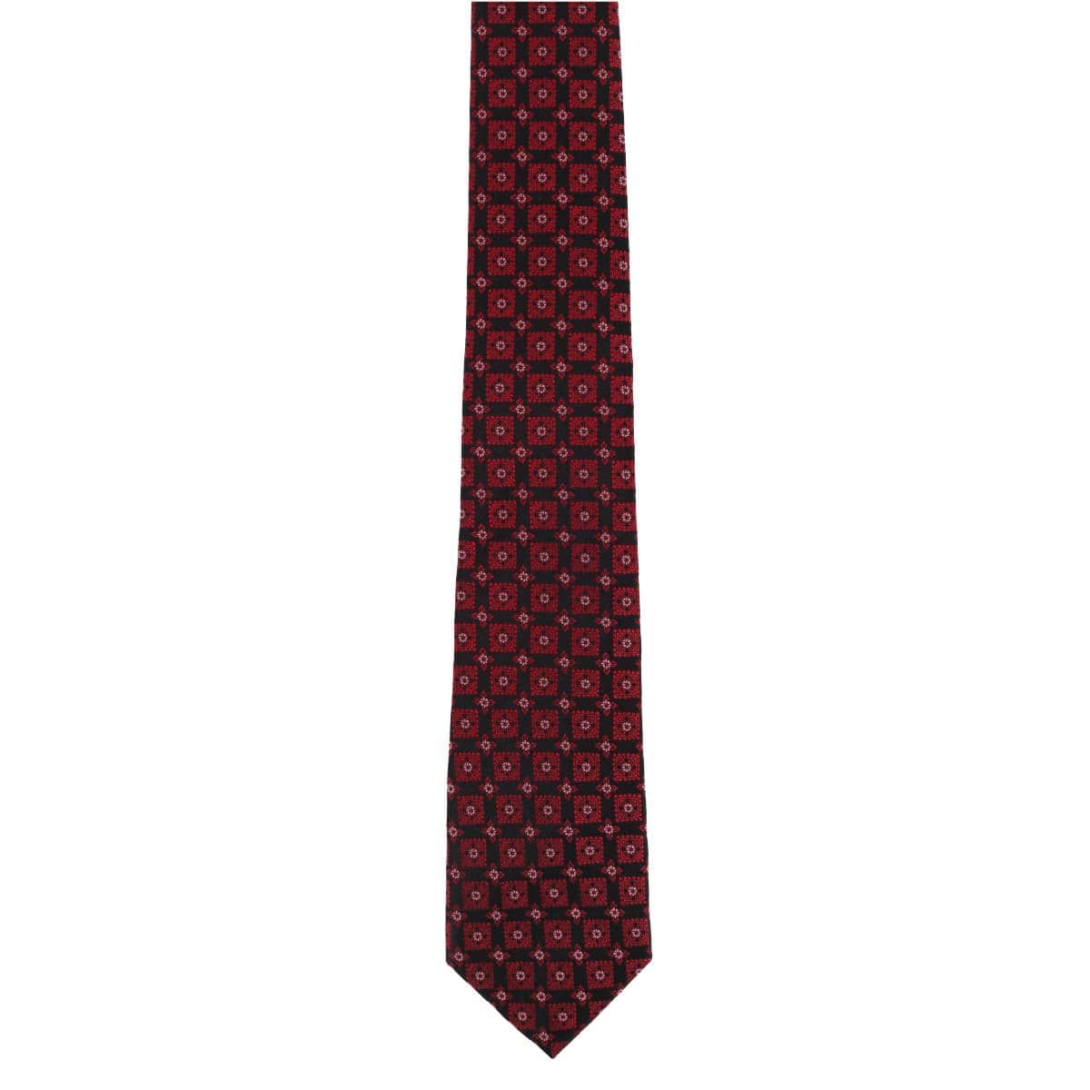 Azzimato Diamond Stately Silk Necktie - Red