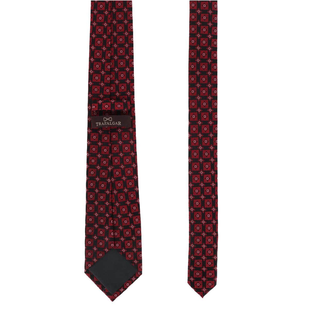 Azzimato Diamond Stately Silk Necktie - Red