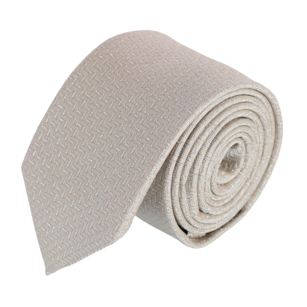 Baldwin Metallic Dash Silk Business Necktie - Champagne