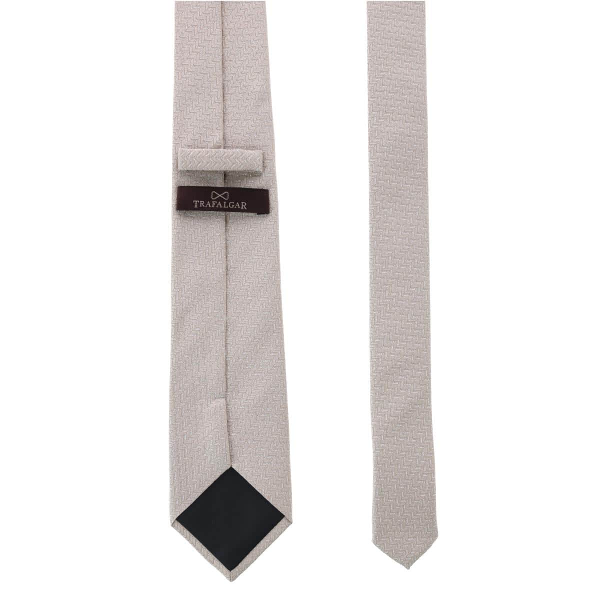 Baldwin Metallic Dash Silk Business Necktie - Champagne