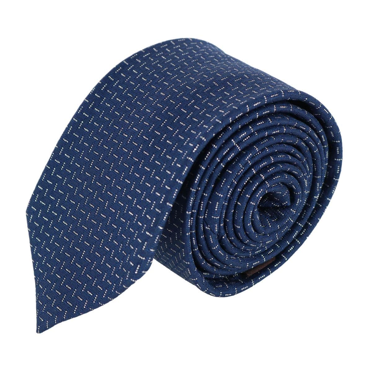 Baldwin Metallic Dash Silk Business Necktie - Navy