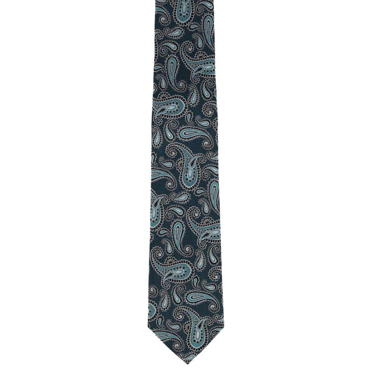 Wharton Wavy Paisley Silk Novelty Necktie - Green