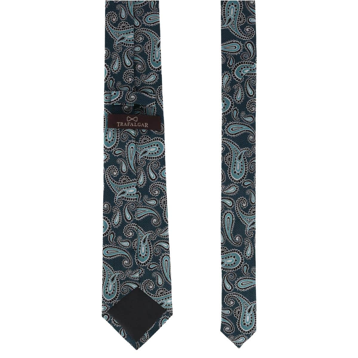 Wharton Wavy Paisley Silk Novelty Necktie - Green