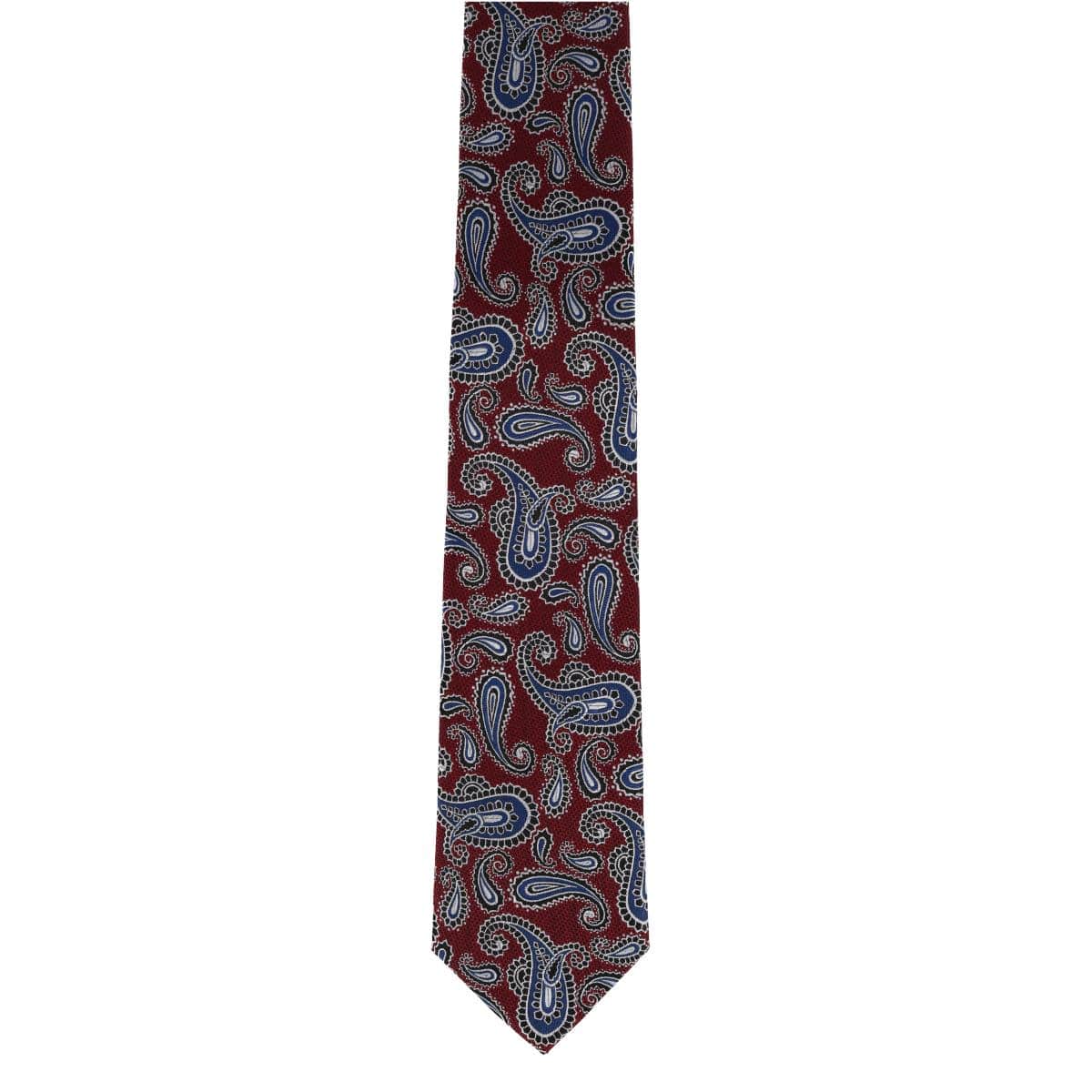 Wharton Wavy Paisley Silk Novelty Necktie - Red