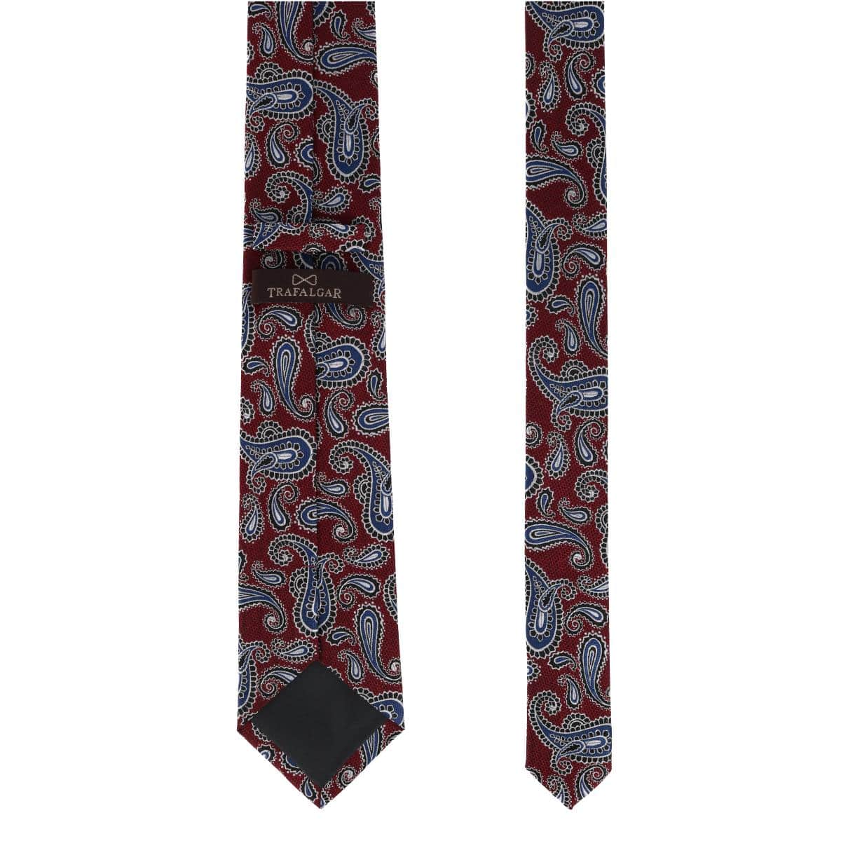 Wharton Wavy Paisley Silk Novelty Necktie - Red