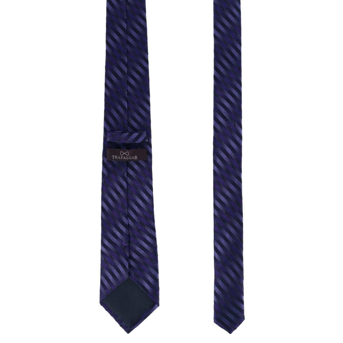 Nathanial Regal Patterned Diagonal Line Silk Business Necktie - Purple