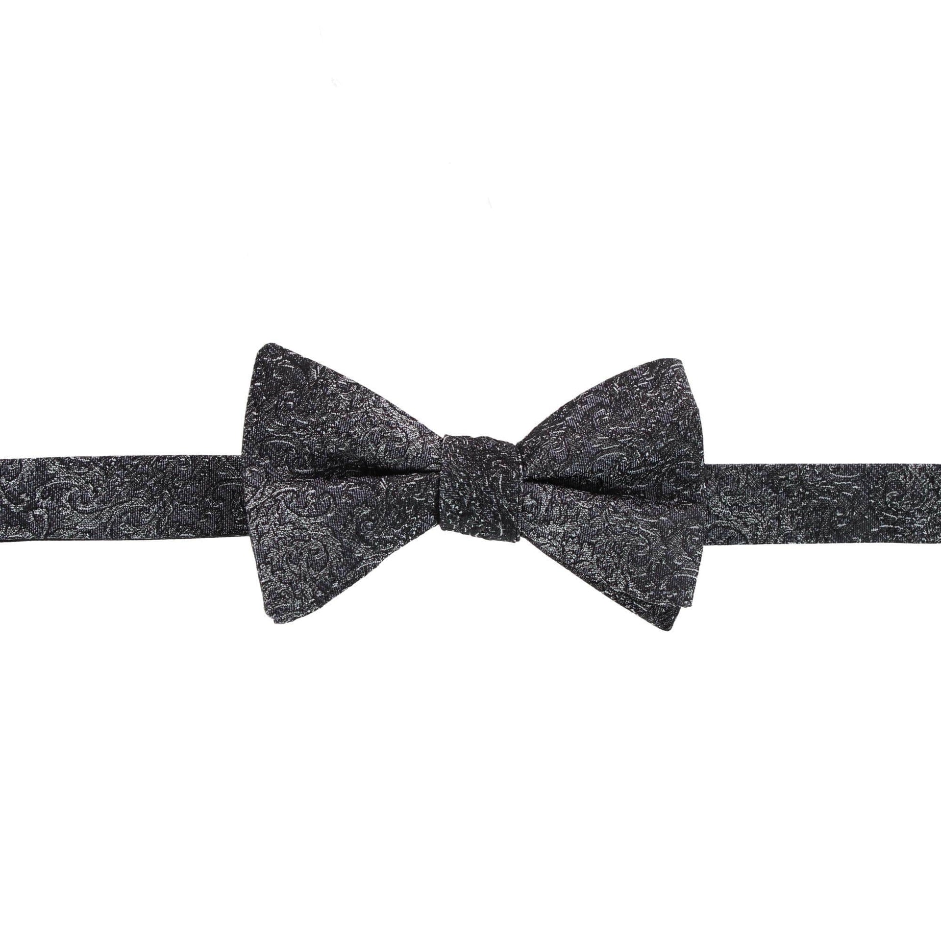 Esteban Scrolling Vines Tone on Tone Patterned Silk Self Tie Bow Tie