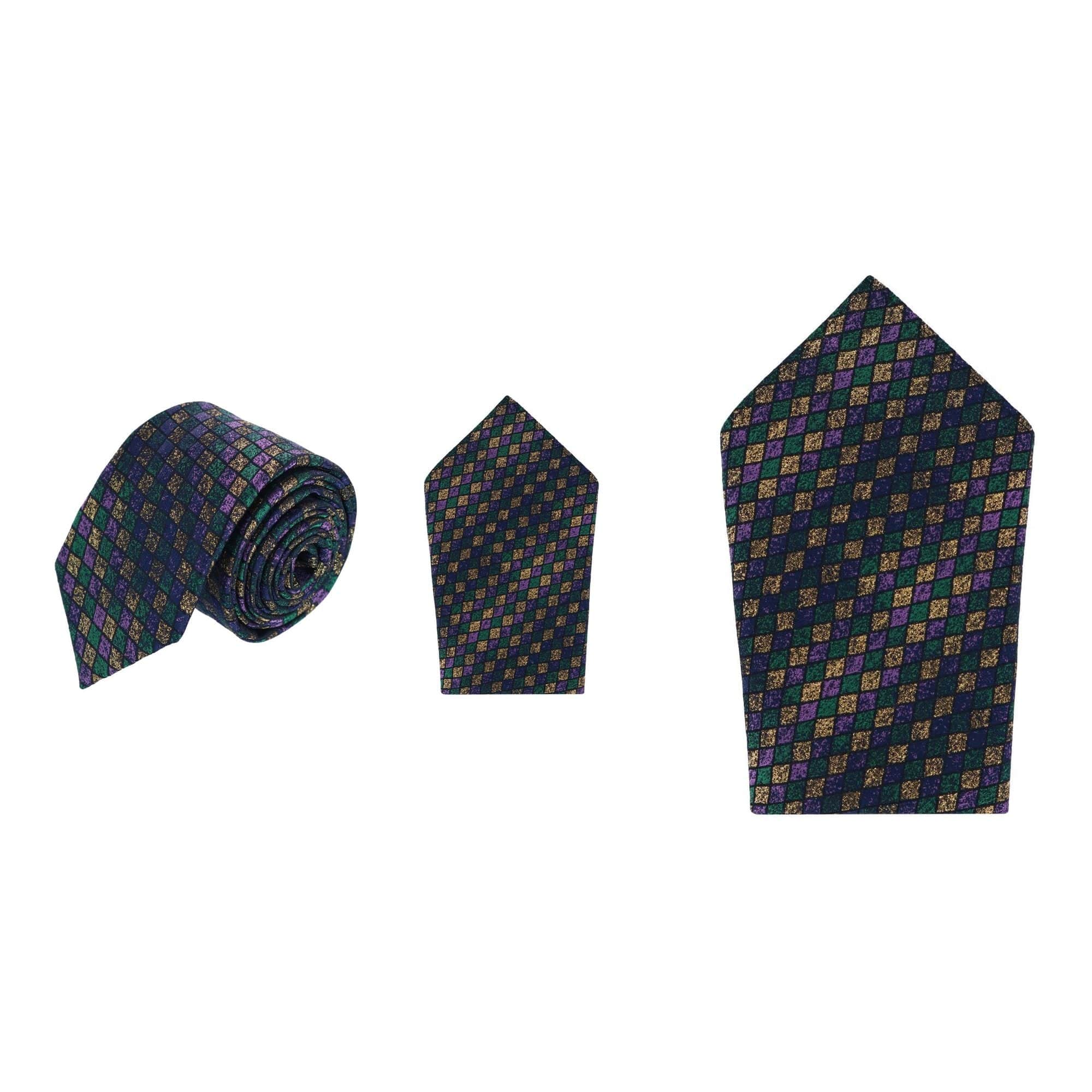 Carnival Diamond Multi-Colored Novelty Silk Necktie