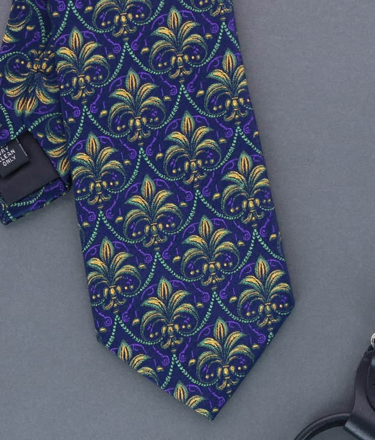 The French Quarter Fleur dis Lis Silk Novelty Necktie - Purple