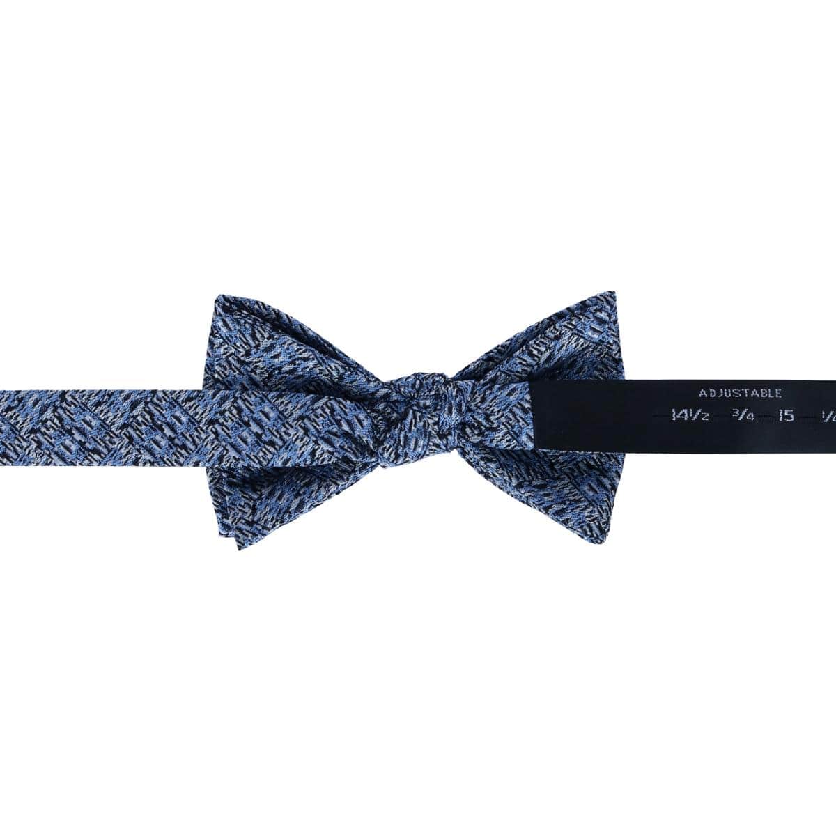 Benito's Blue Basketweave Pattern Silk Novelty Bow Tie - Light Blue