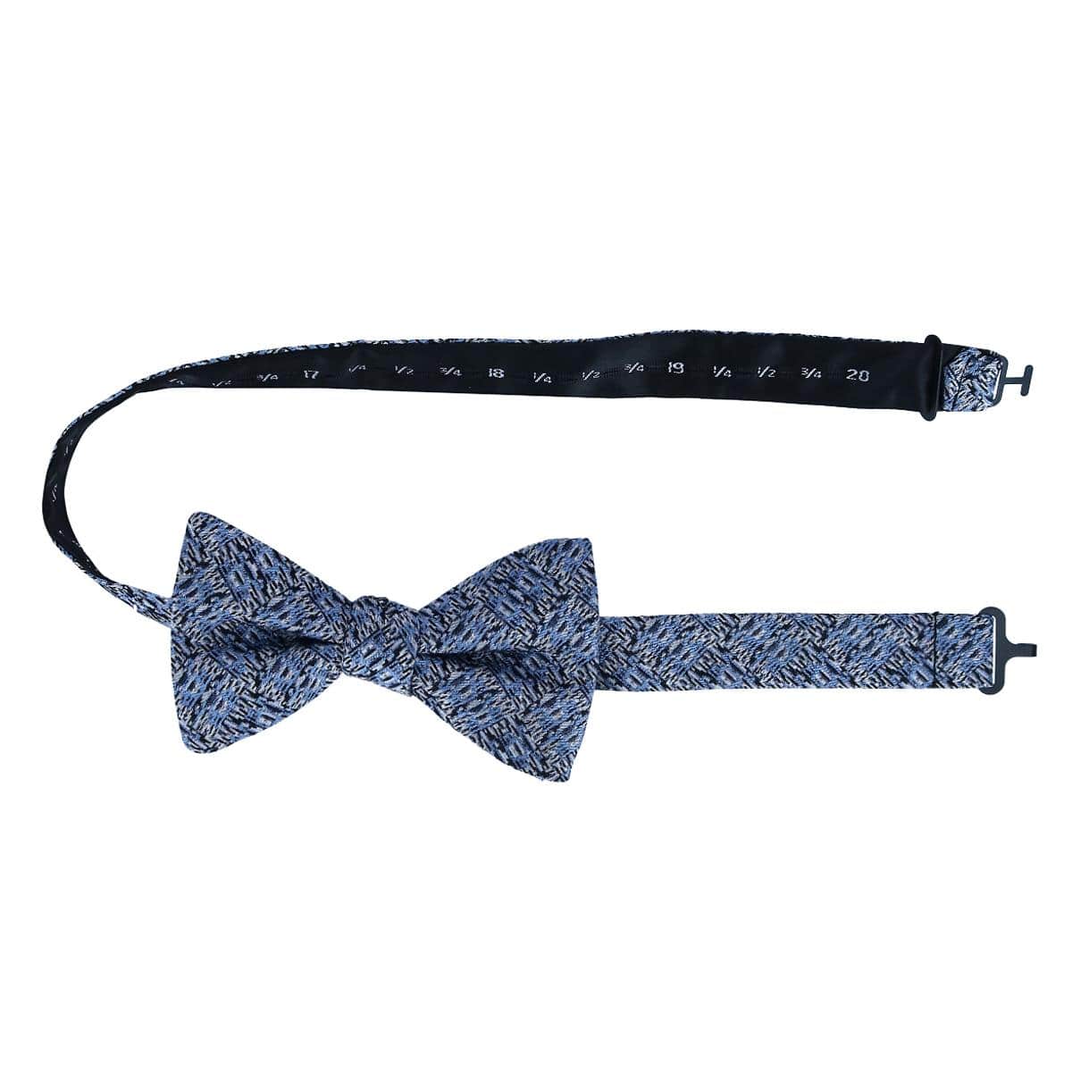 Benito's Blue Basketweave Pattern Silk Novelty Bow Tie - Light Blue