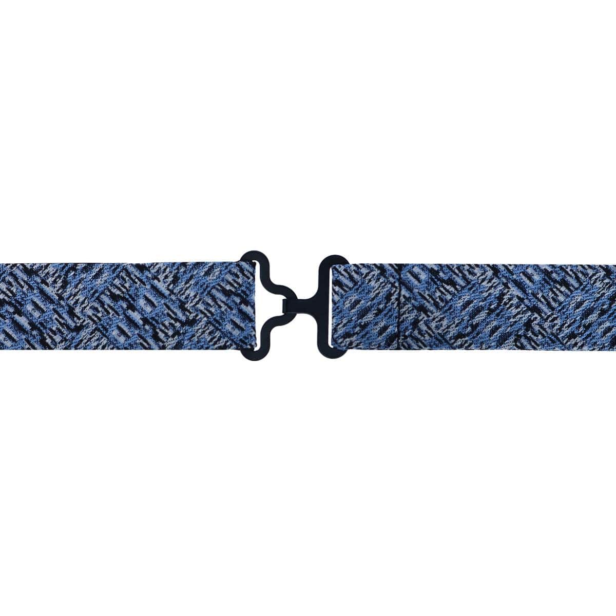 Benito's Blue Basketweave Pattern Silk Novelty Bow Tie - Light Blue
