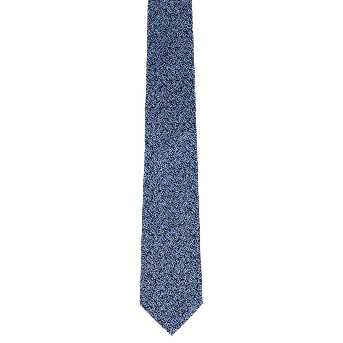 Benito's Blue Basketweave Patterned Silk Novelty Necktie - Light Blue