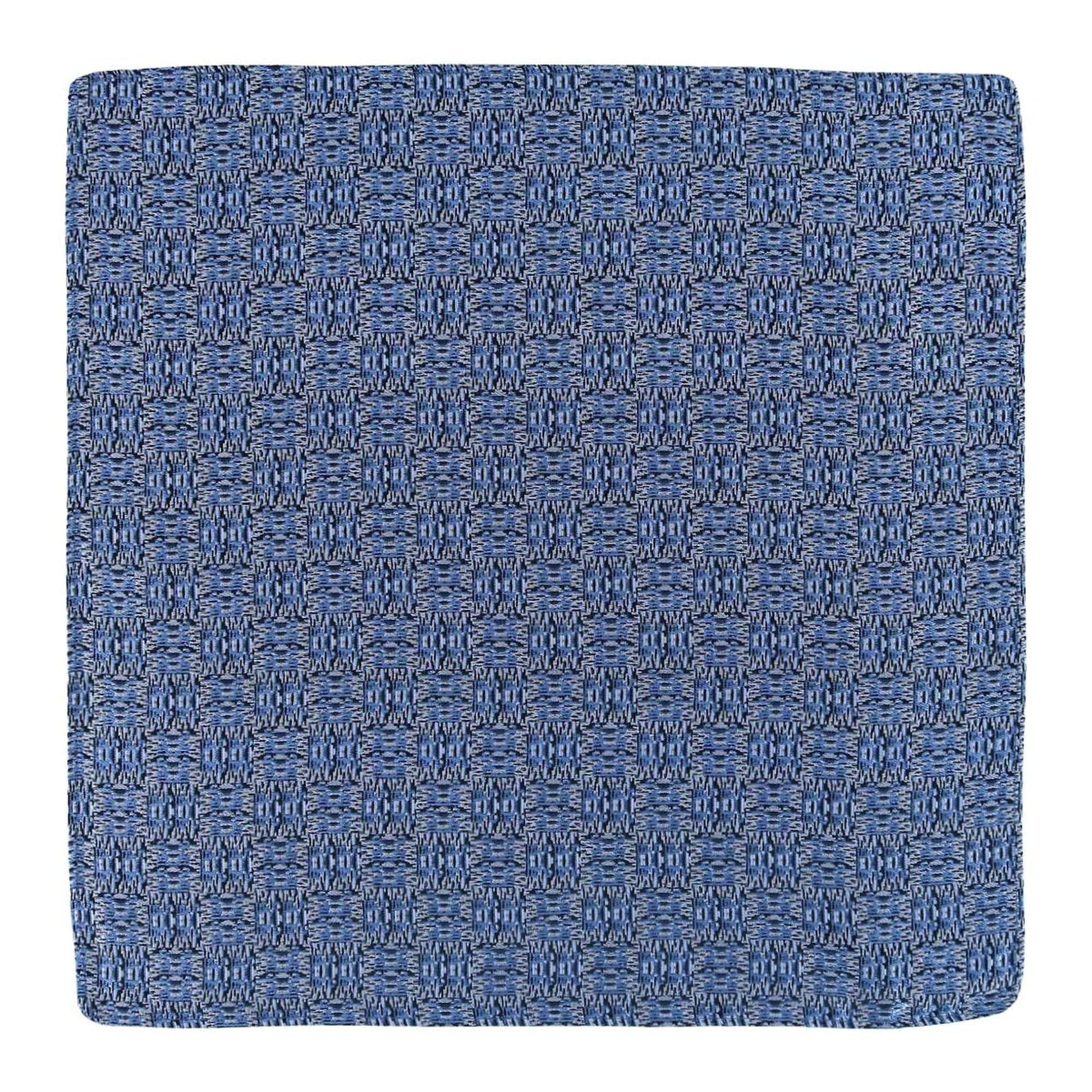 Benito's Blue Basketweave Silk Necktie & Pocket Square Bundle - Blue