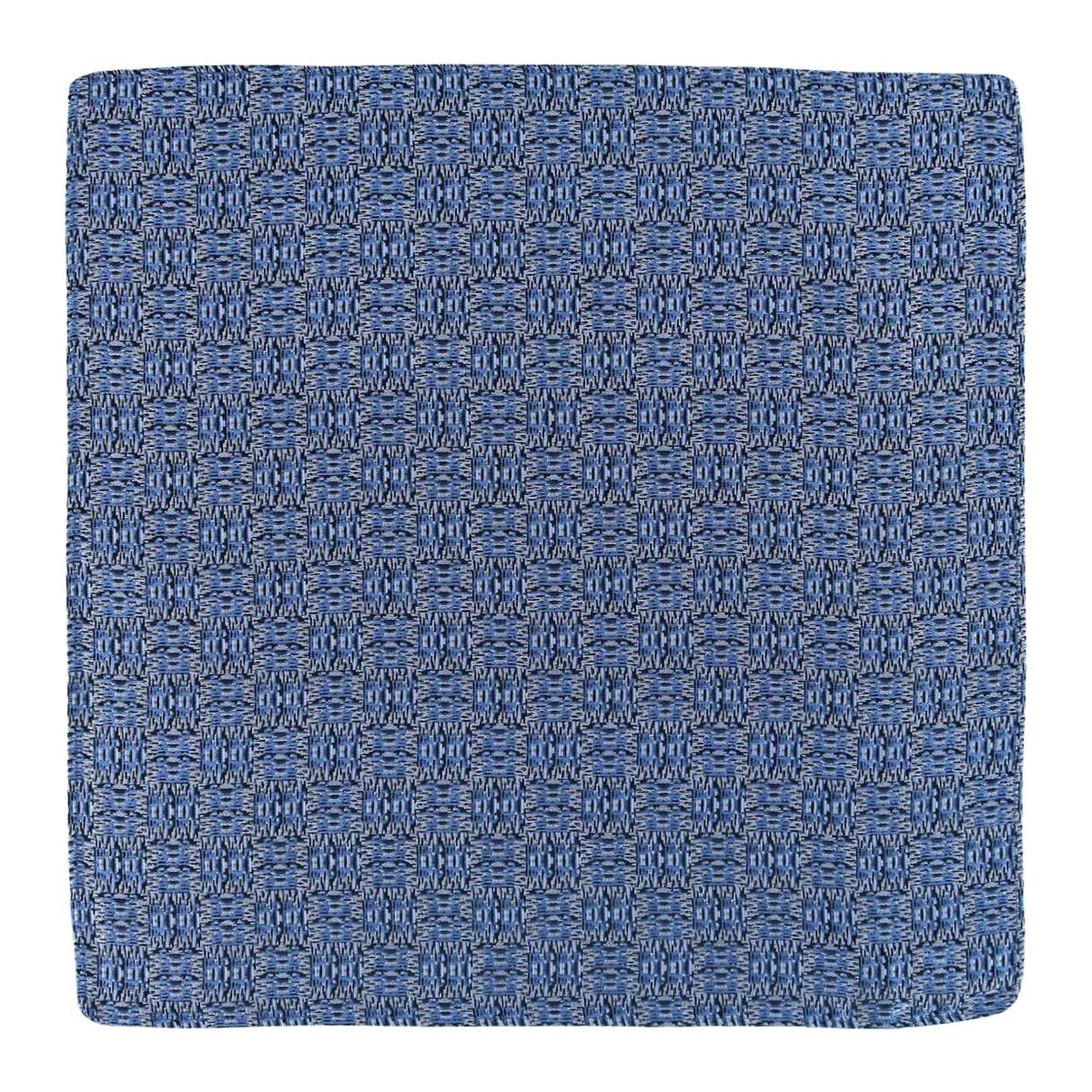 Benito's Blue Basketweave Silk Necktie & Pocket Square Bundle - Blue