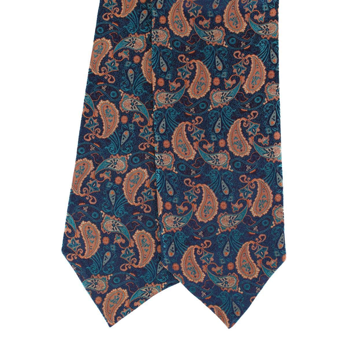 The Prince Stately Paisley Silk Ascot - Blue Paisley