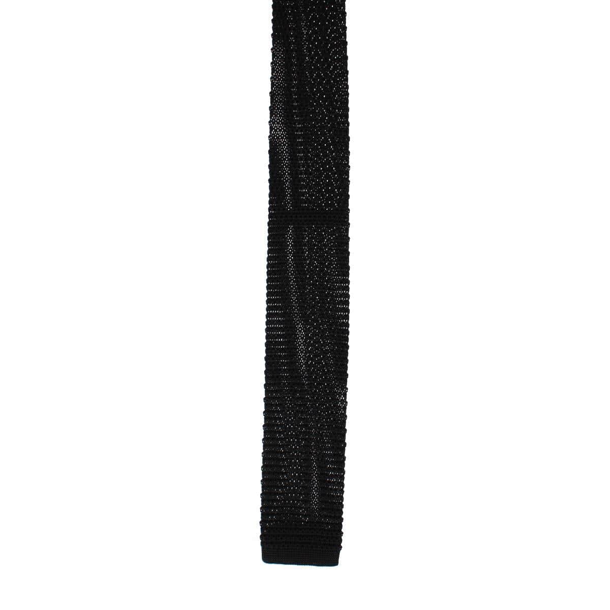 Zion Knit Silk Solid Colored Necktie - Black