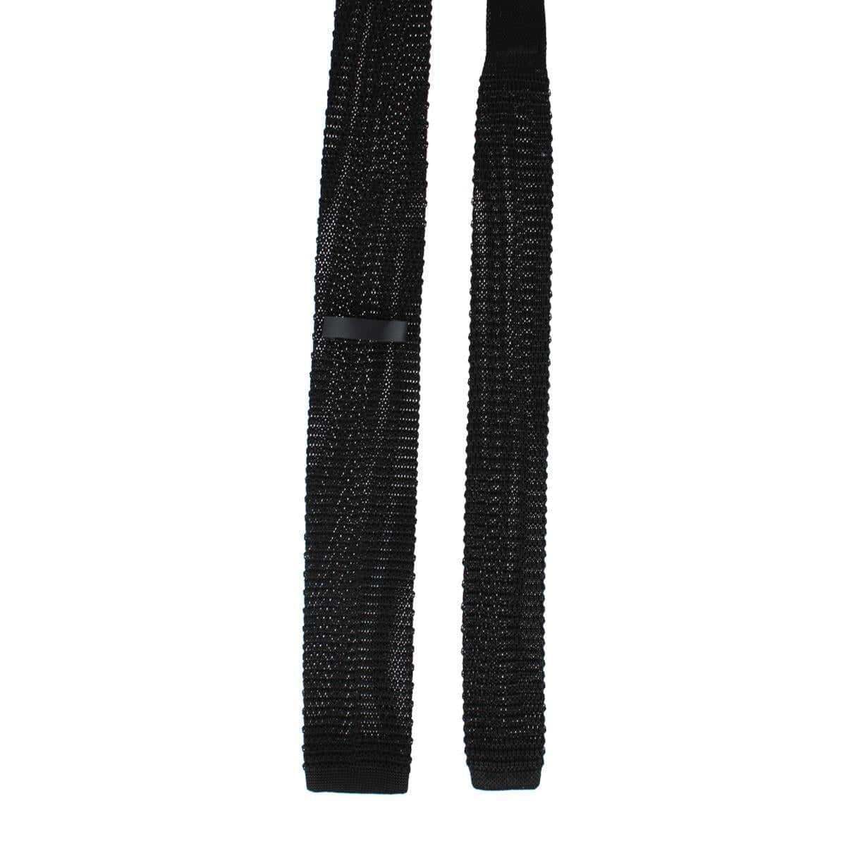 Zion Knit Silk Solid Colored Necktie - Black