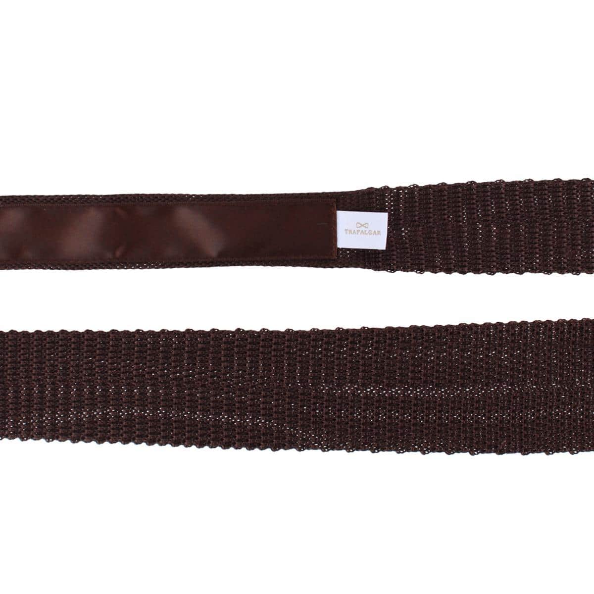 Zion Knit Silk Solid Colored Necktie - Brown