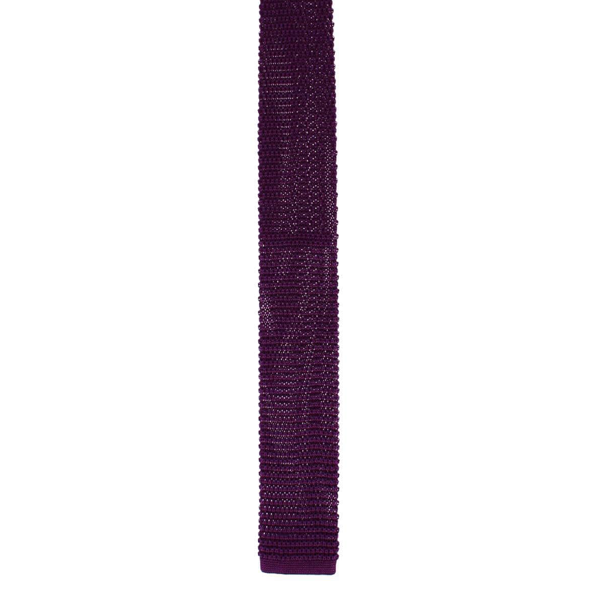 Zion Knit Silk Solid Colored Necktie - Purple