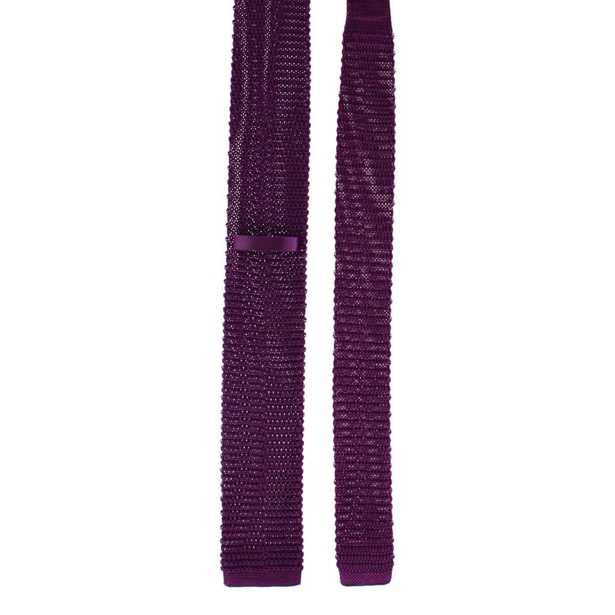 Zion Knit Silk Solid Colored Necktie - Purple