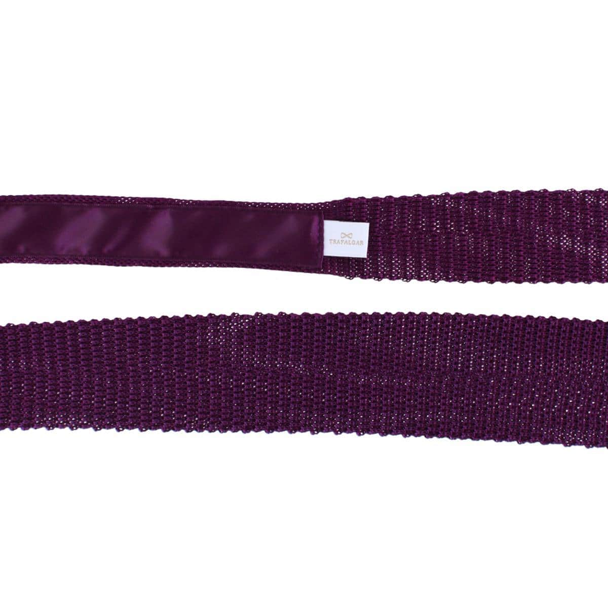 Zion Knit Silk Solid Colored Necktie - Purple