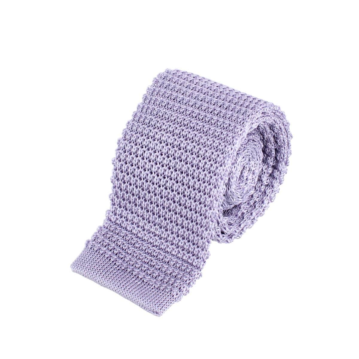 Zion Knit Silk Solid Colored Necktie - Lilac