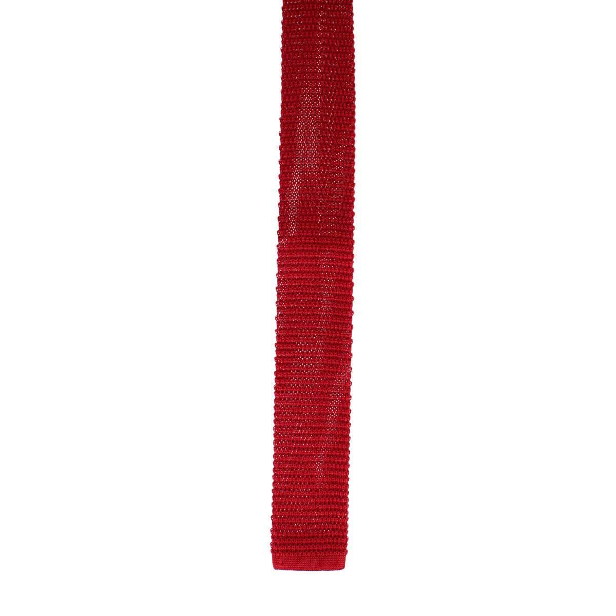 Zion Knit Silk Solid Colored Necktie - Red