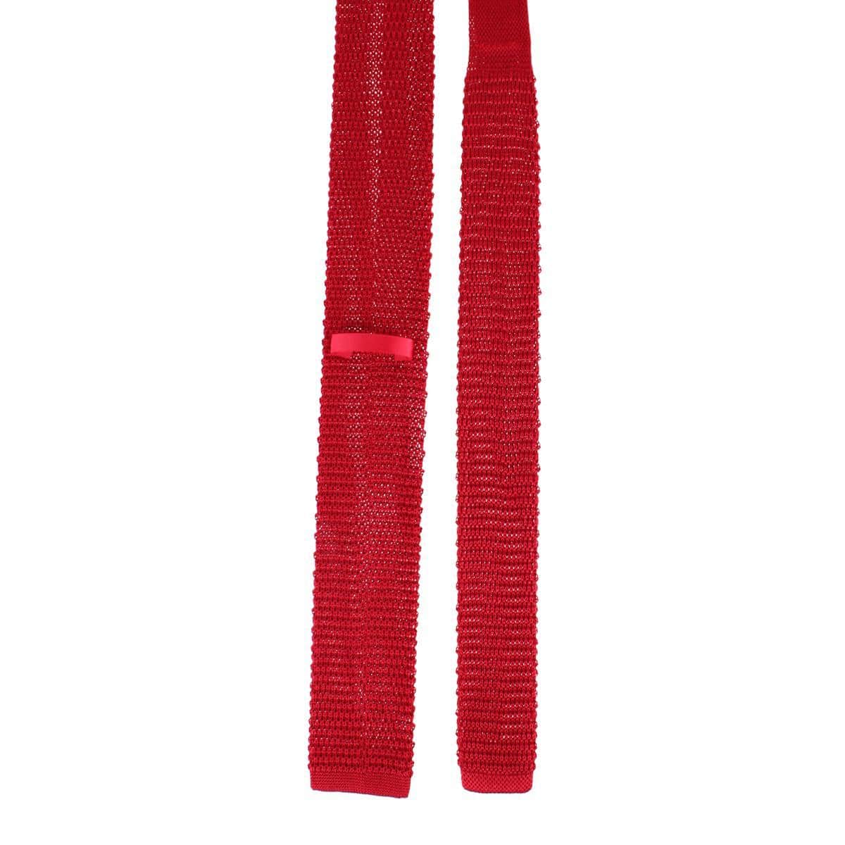 Zion Knit Silk Solid Colored Necktie - Red