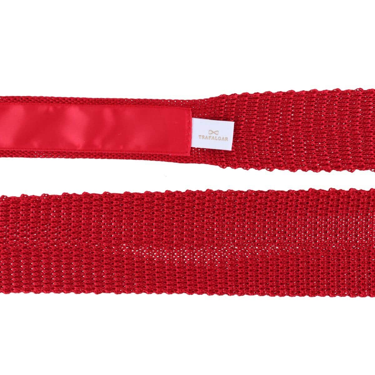Zion Knit Silk Solid Colored Necktie - Red