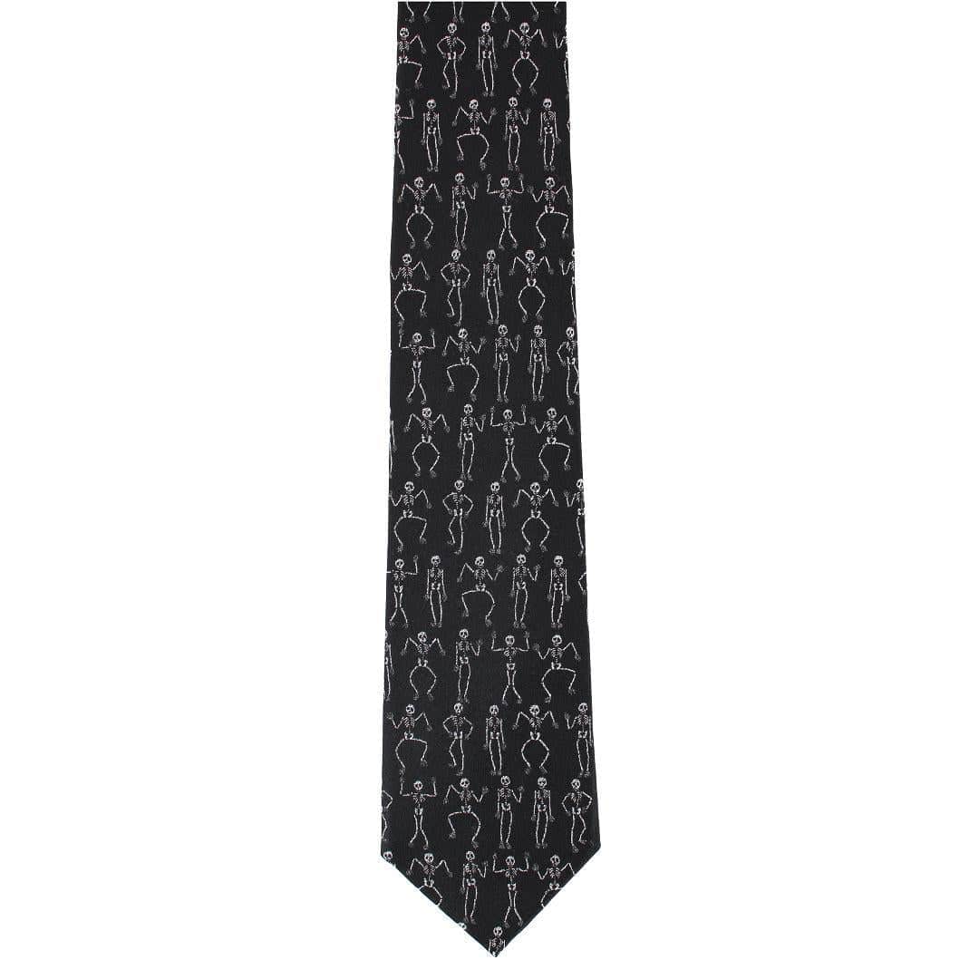 Davy Bones the Dancing Skeleton Silk Novelty Necktie - Black