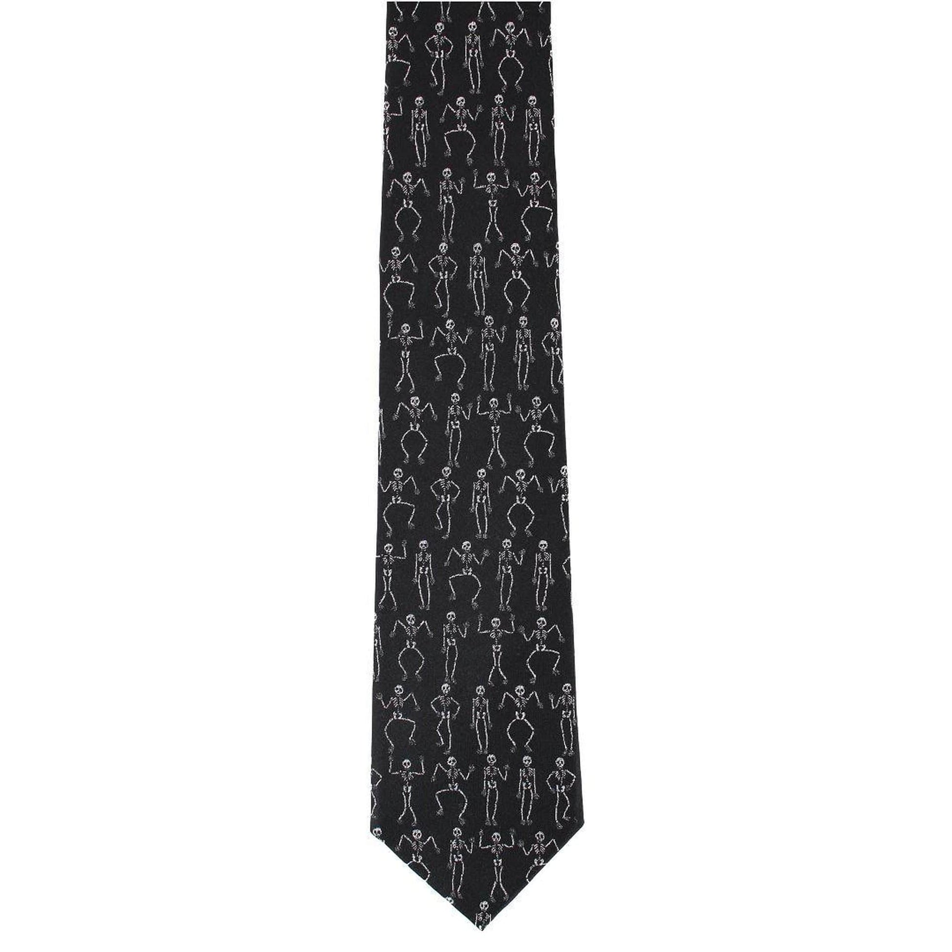 Davy Bones & Gatsby Silk Tie and Pocket Square Bundle - Black with Silver