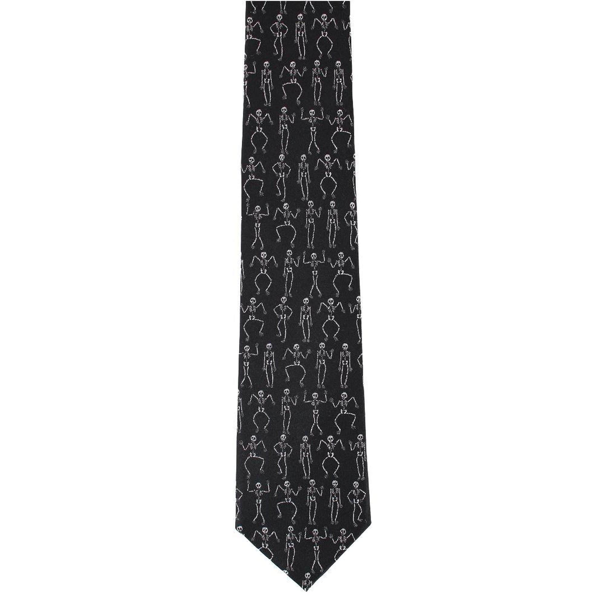 Davy Bones & Gatsby Silk Tie and Pocket Square Bundle - Black with Silver