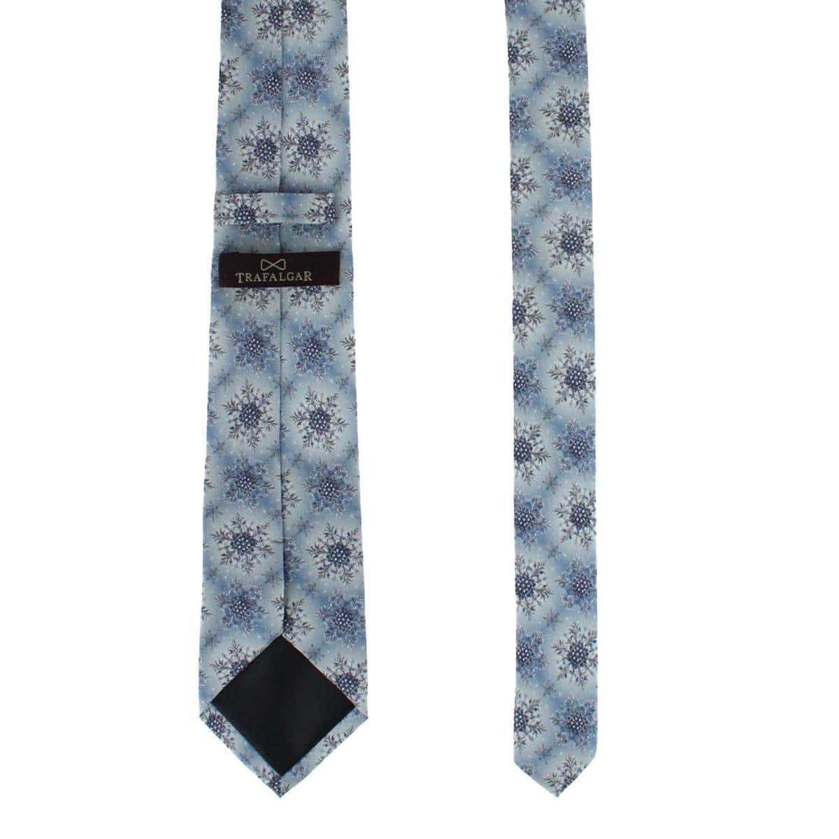 Clarence The Classy Snowflake Silk Holiday Necktie - Light Blue