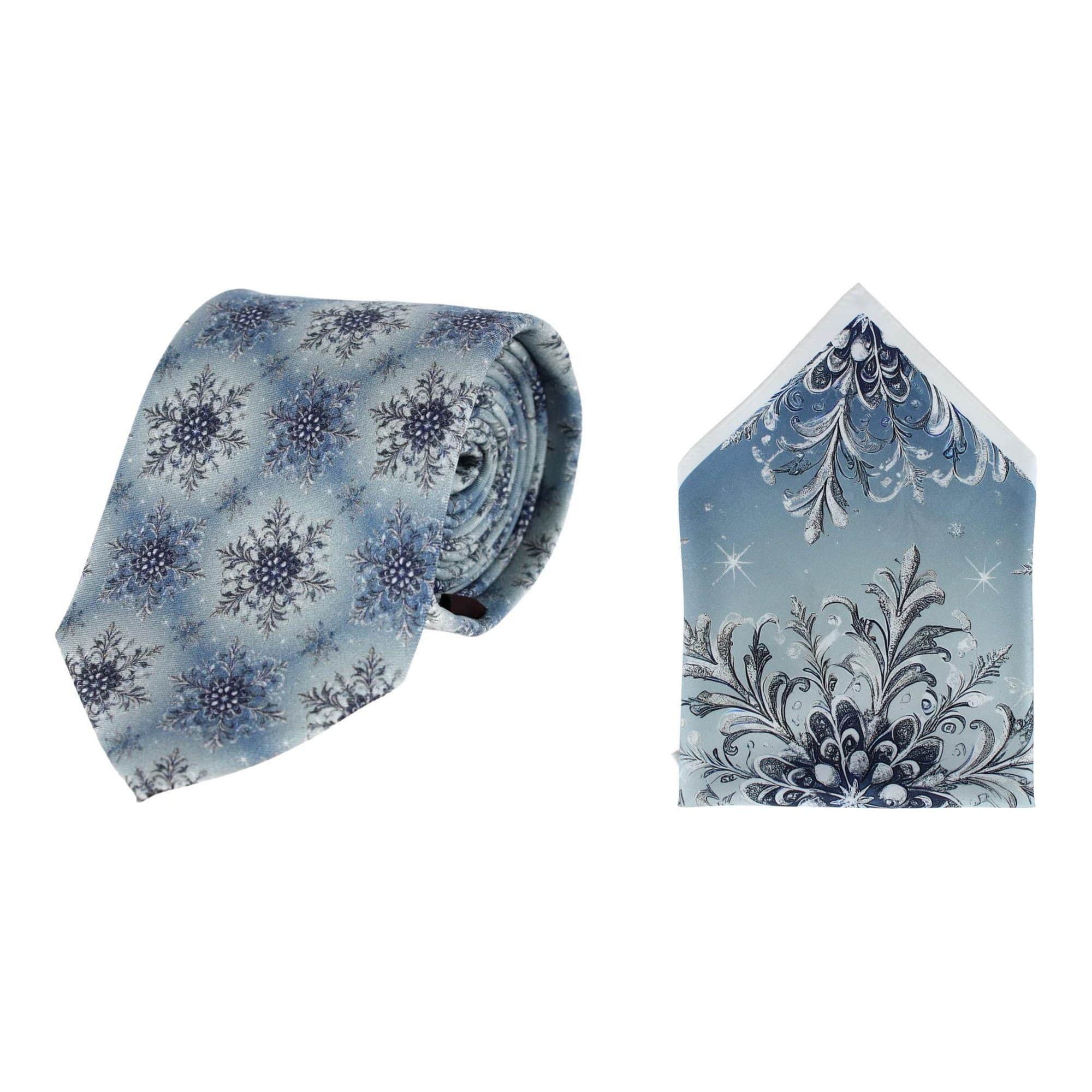 Clarence The Classy Snowflake Silk Holiday Bundle - Blue