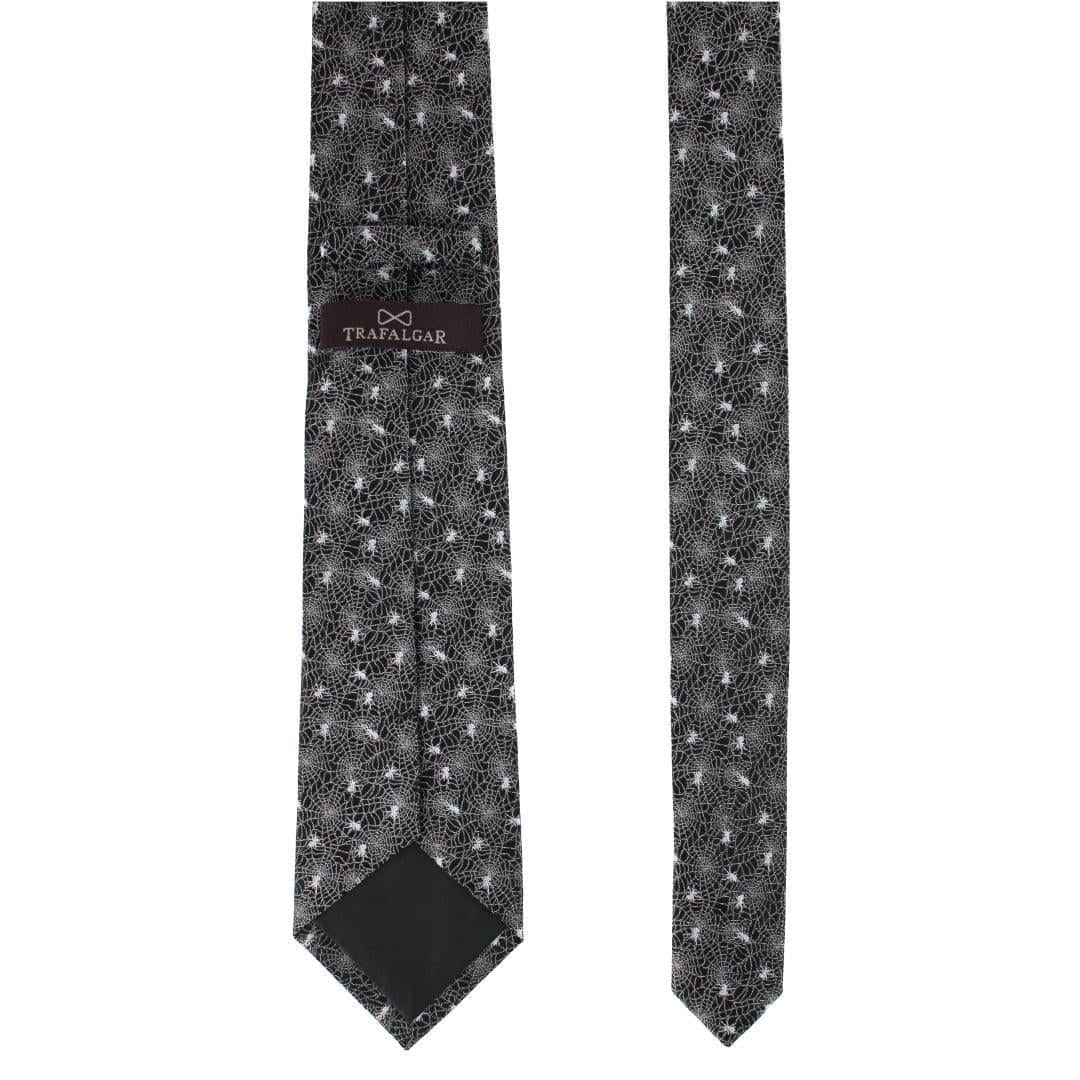 Venom Spider Web Motif Novelty Silk Necktie - Black