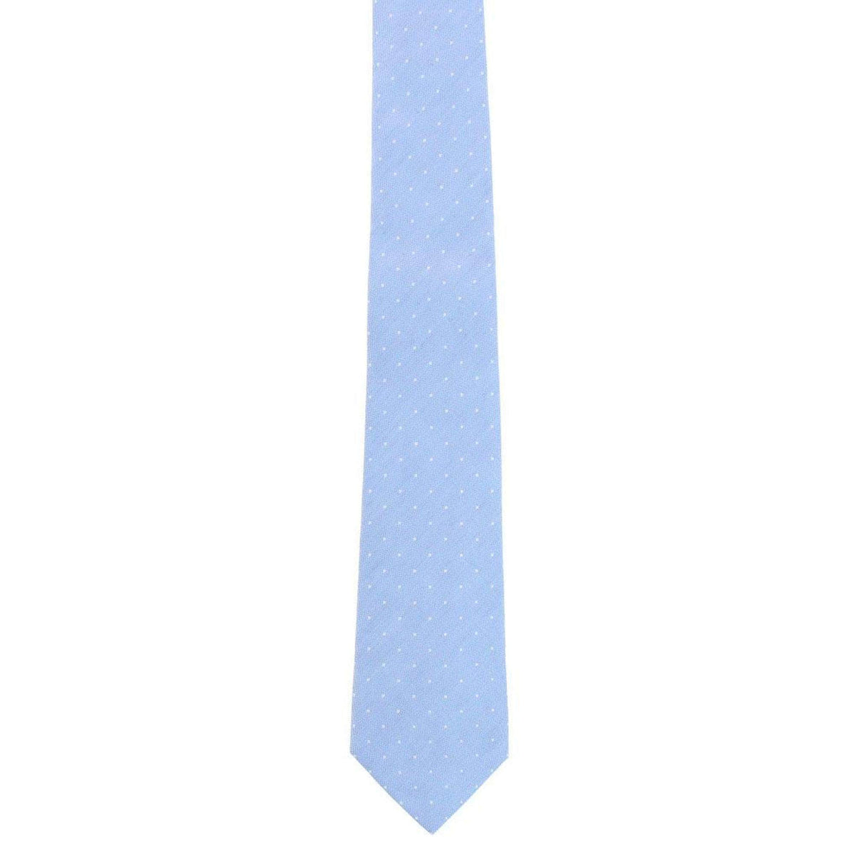 Churchill Chambray Polka Dot Necktie & Gatsby Silk Pocket Square Bundle - Blue & Navy