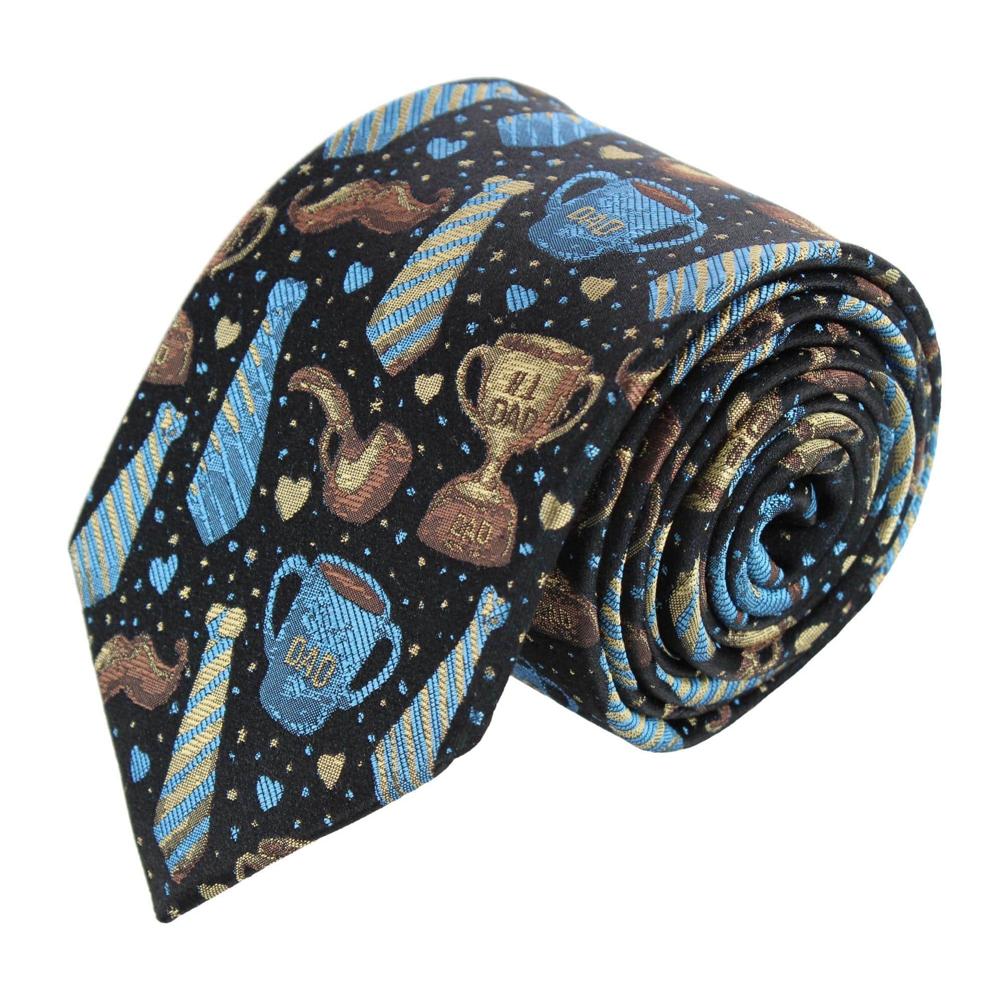Dad Appreciation Silk Novelty Necktie - Navy Blue