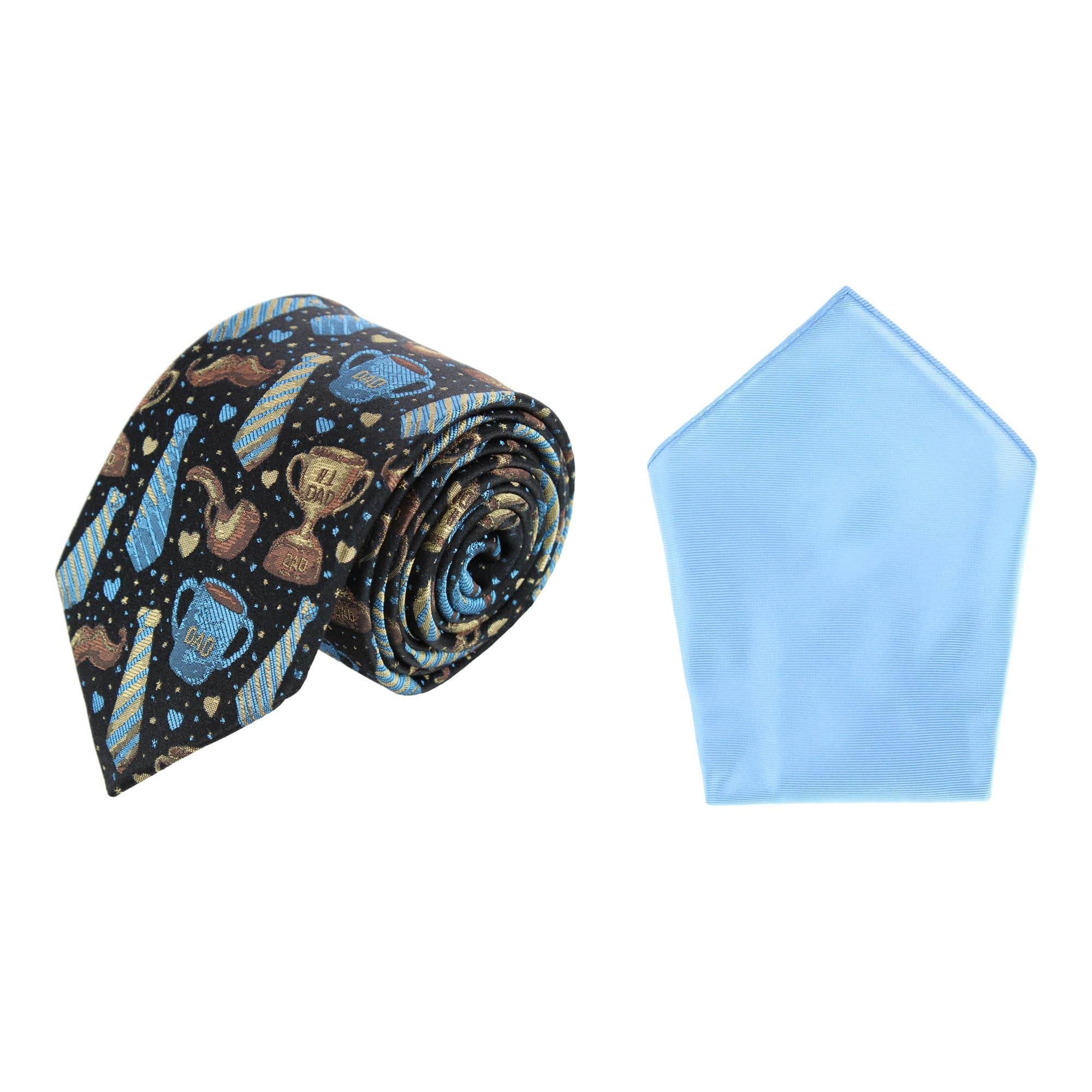 Dad Appreciation Necktie & Gatsby Silk Pocket Square Bundle