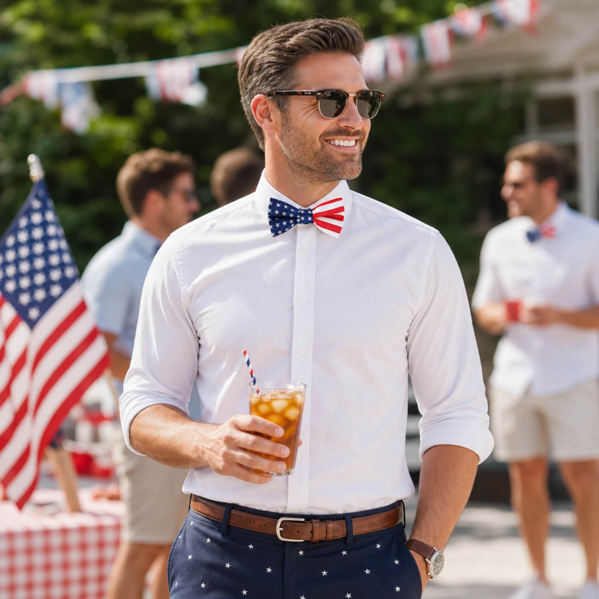 America's Old Glory Silk Bow Tie - Red, White, and Blue