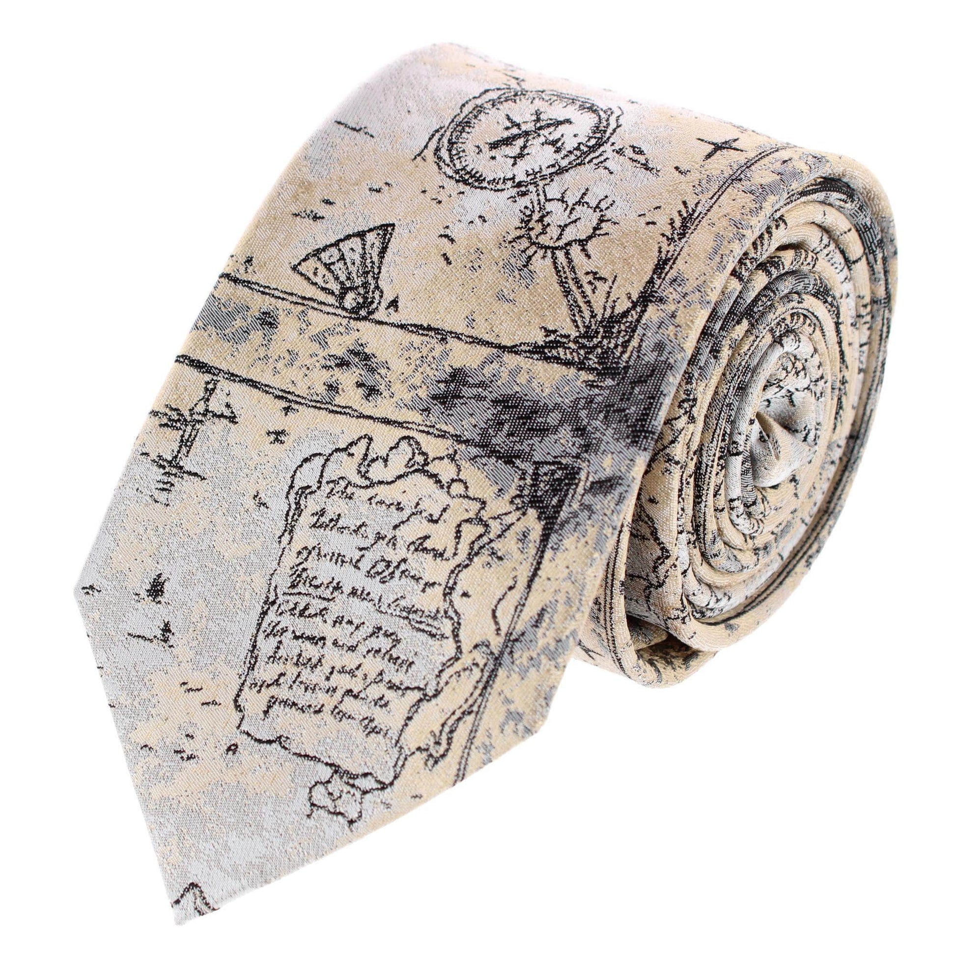 Sparrow's Bounty Treasure Map Silk Novelty Necktie